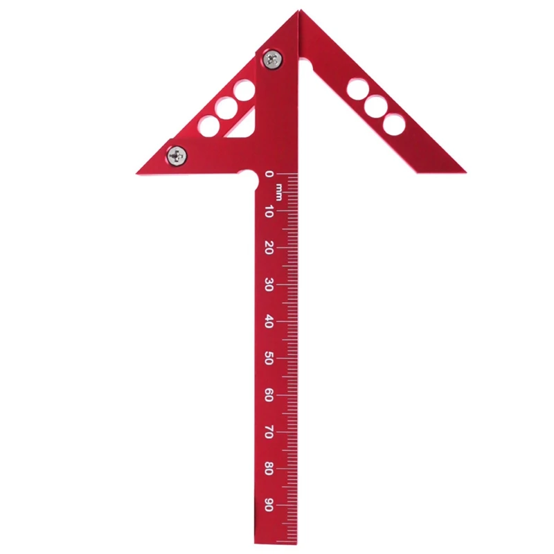 1 PCS Center Finder Woodworking Square Red Wood Measuring Tool 45/90 Degree Right Angle Line Gauge Center Scribe Carpenter Ruler