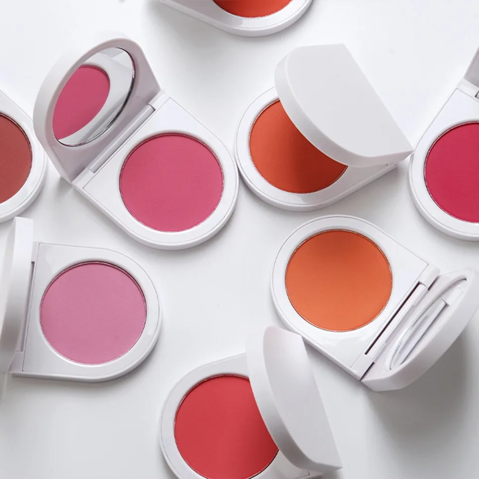 Private Label Vegan Face Makeup Wholesale Single Color Blush Powder Custom Logo Long Lasting Blusher with Mirror