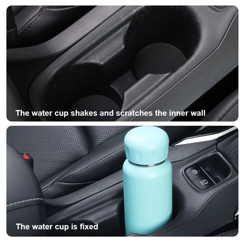 SEAMETAL Car Cup Holder Insert Limiter Slot Slip Limit Clip Elastic Silica Gel Anti Shake Fixed Bottle Glass Cup Drink Holders