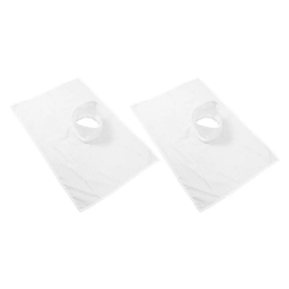 

2Pcs Beauty Bed Hole Towel Massage Cover Facial Sheet Holes White Cotton Salon Bed Breathable Reusable