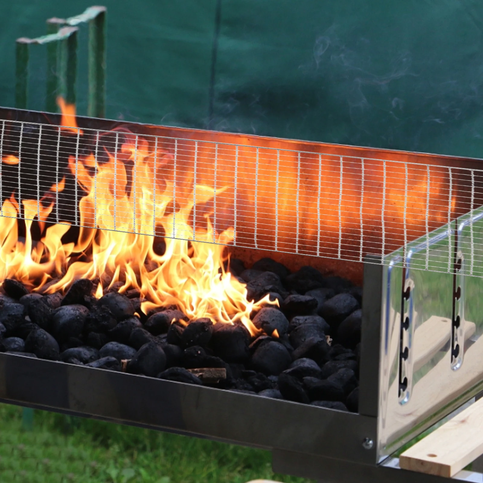 

2pcs Stainless BBQ Mesh 44x26cm Durable Multi-Purpose Barbecue Rack Barbecue Grill Mat for Cooking Fish Meat Vegetables Eggs