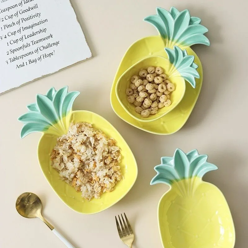 Nordic Ceramics Fruit Plate Ornaments Living Room Kitchen Lemon Creative Snack Plate Breakfast Pasta Plate Crafts Decoration