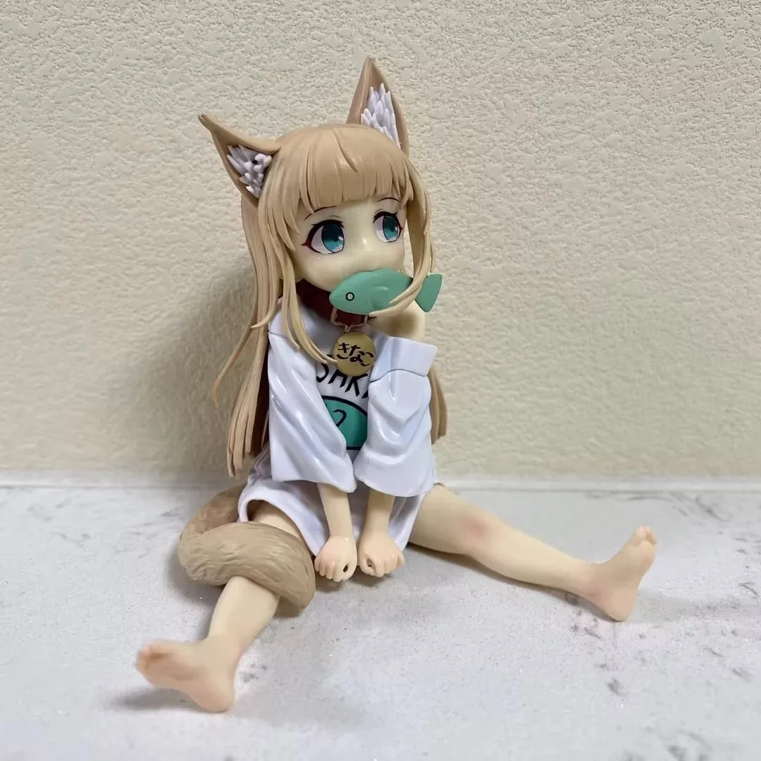 8CM Anime Uchi no Neko ga Onnanoko de Figure Kawaii Kinako 1/6 Osuwari Osakana ver Sitting Cute Model Toy Gift Action Figure PVC