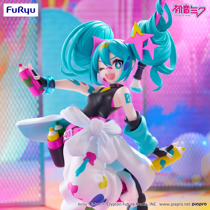 En Stock Original FuRyu Hatsune Miku Trio Try IT Graffiti chica Anime figura muñeca adornos modelo colección regalo de cumpleaños