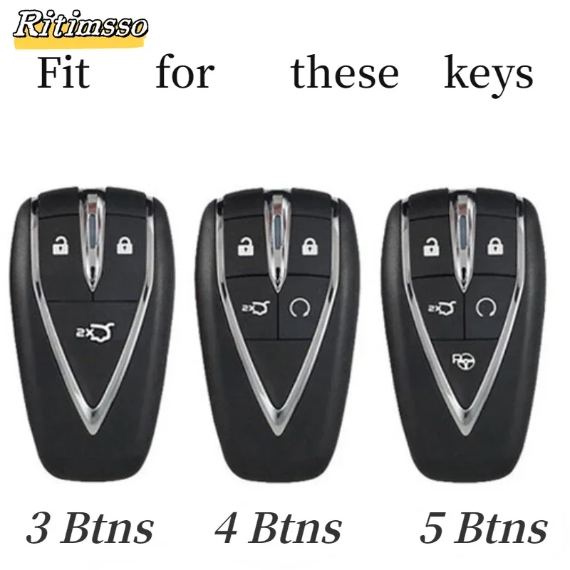 Metal Car Remote Key Case Cover Shell Fob For Changan CS35 CS55 CS75 Plus Eado UNI-T 2019 2020 2021 Oushang X5 X7 EV Accessories