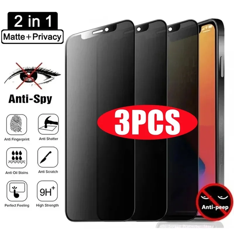

3 шт., матовая защитная пленка для экрана iPhone 14 13 12 11 Pro Max Mini 8 Plus