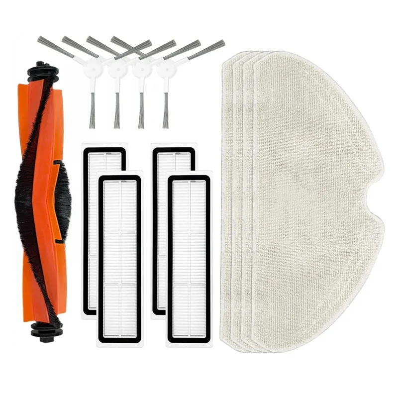 AB43-untuk Dreame F9 Pro Rol Sikat Samping Filter Hepa Kain Pel Kit Suku Cadang Pengganti Penyedot Debu Robot Kain