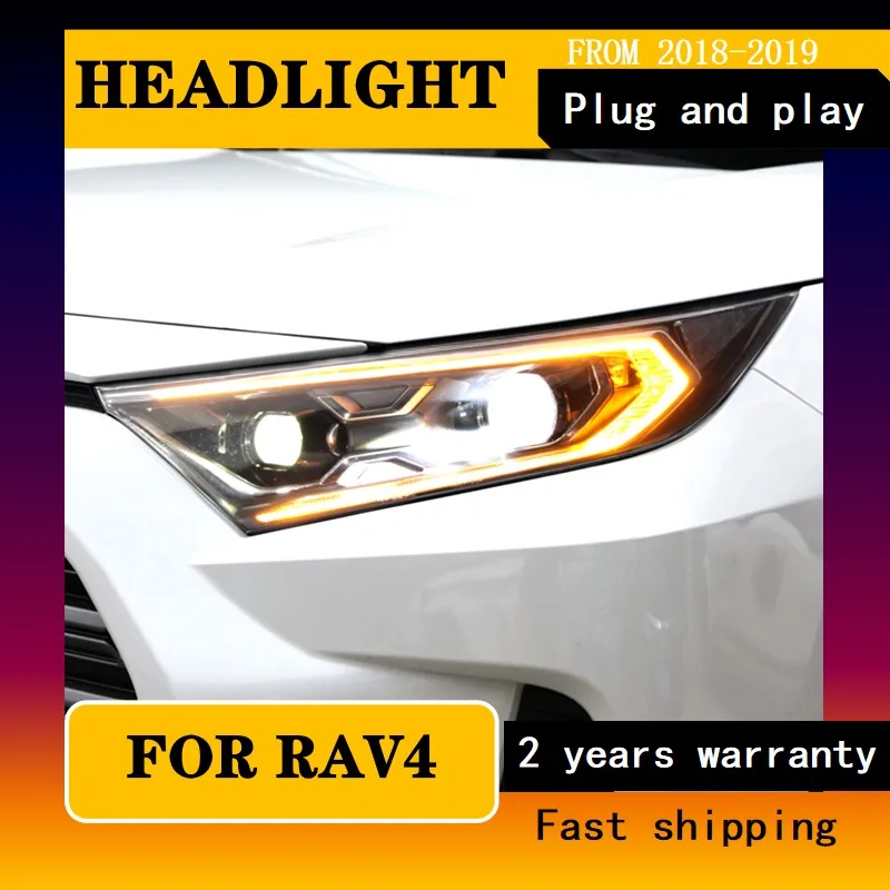 Car Styling for Toyota RAV4 Head Light 2020-2022 RAV4 Front Lights DRL Turn Signal High Beam Projector Lens