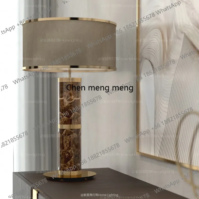 F150Italian light luxury villa high-end decorative leather table lamp