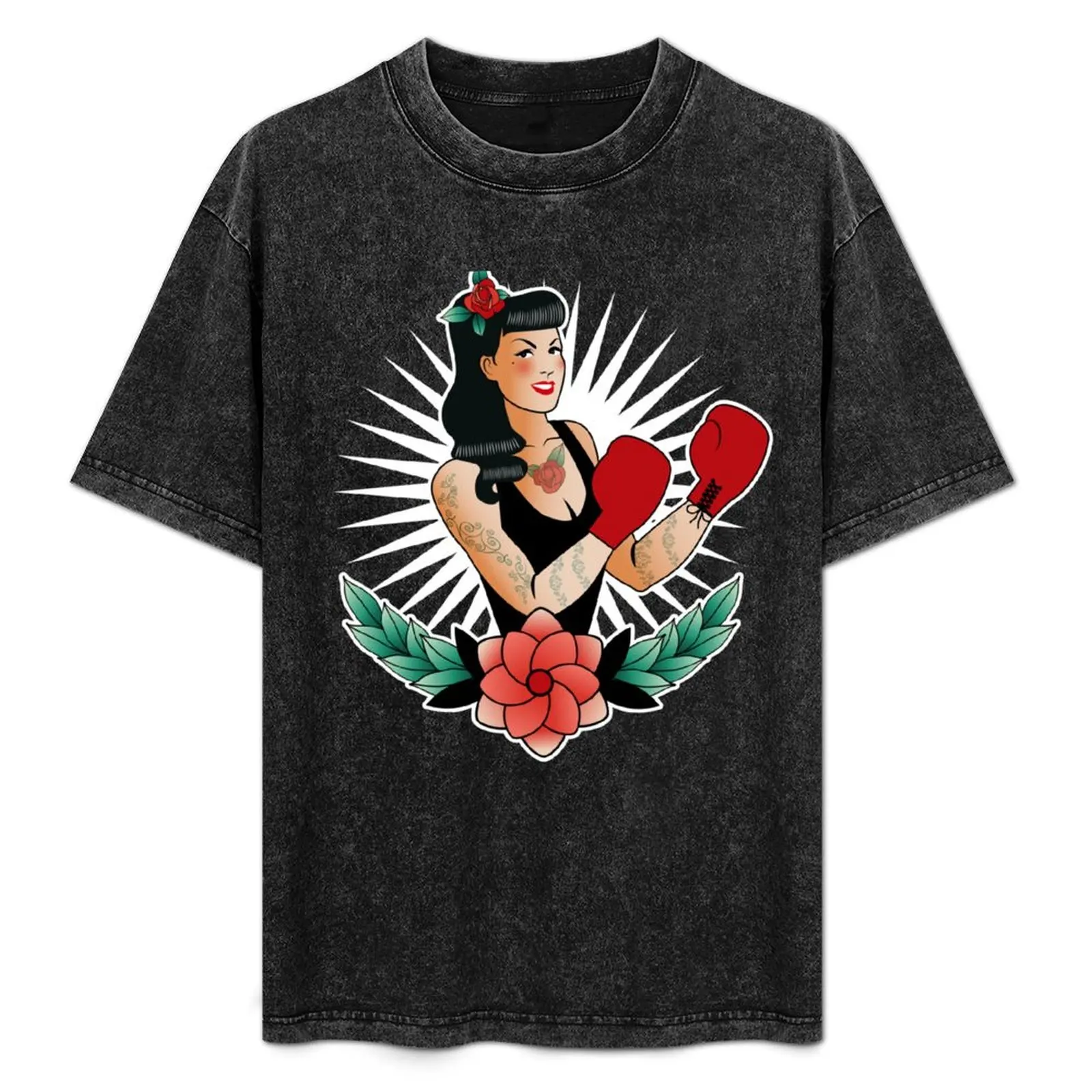 

Boxing Pin-Up: A Retro Sports Adventure T-Shirt Anti-Fade Casual Tee Shirt