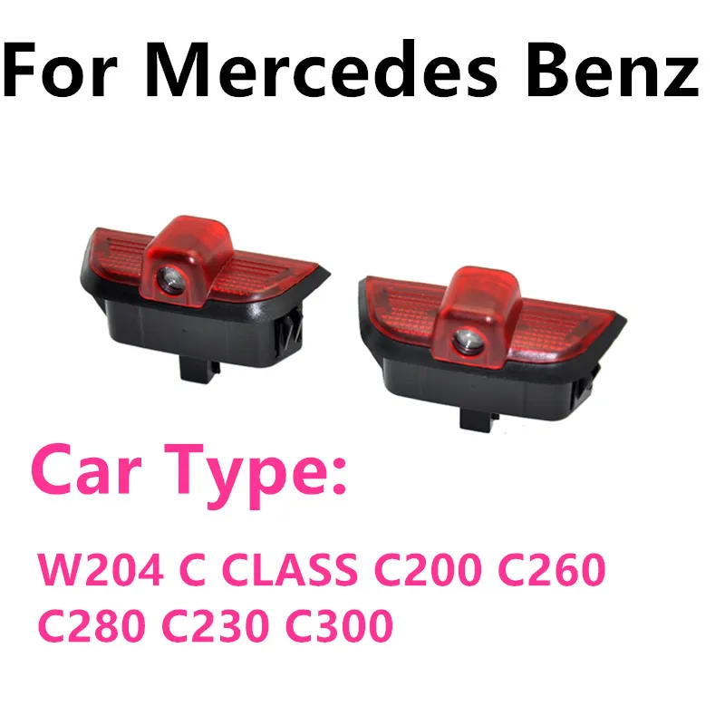 2pcs Car door welcome light logo Emblem For Mercedes Benz C-class W204 C260 C300 C200 C280 C230