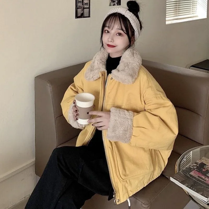 Parkas à manches longues pour femmes, vêtements d'extérieur de loisirs chauds, design patchwork, mode vintage pour dames, 5 couleurs, nouveau collège simple, Ulzzang, hiver