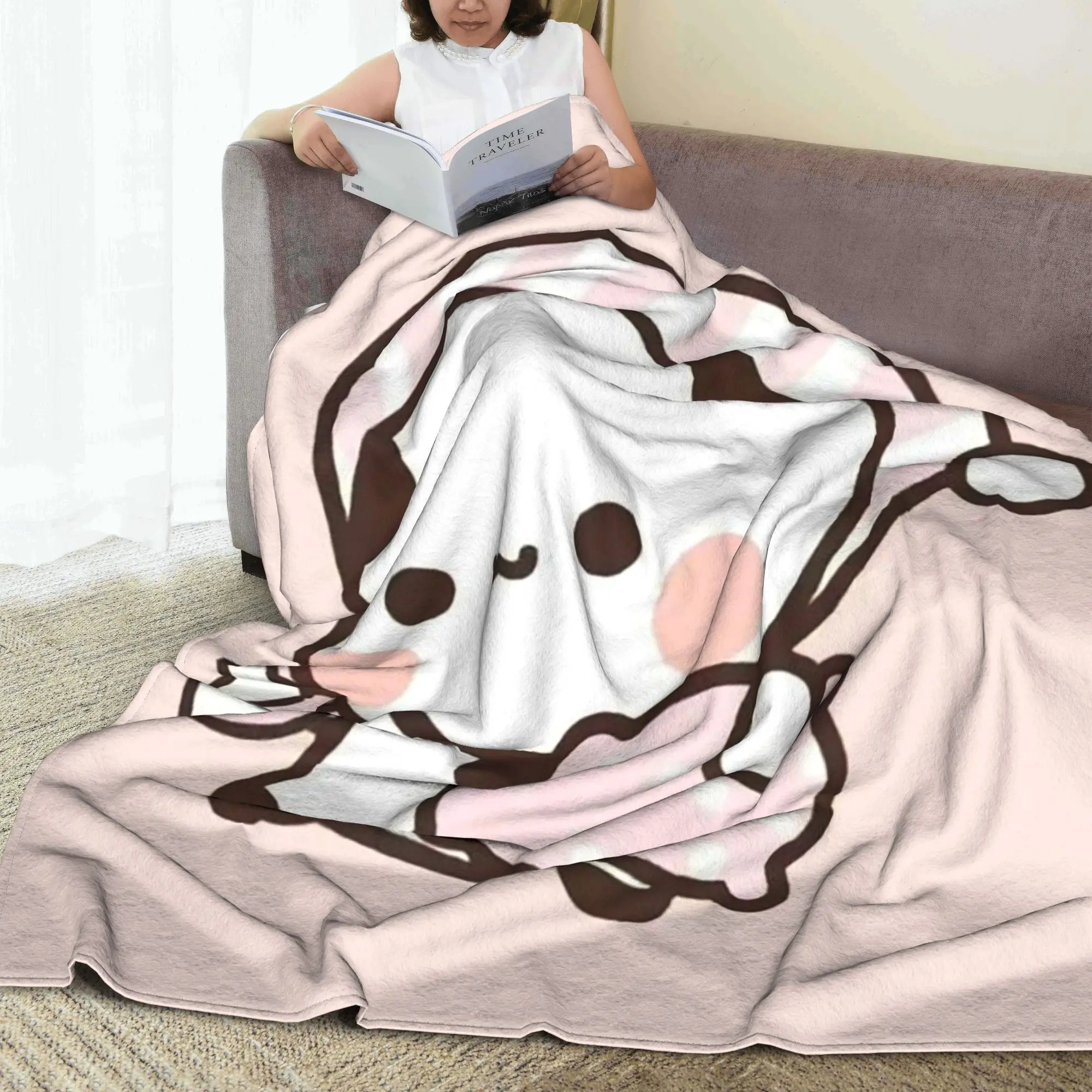 Bubu Dudu Going To Sleep Panda and Bear Blanket Breathable Flannel Sofa Throw Blanket for Couch Bedding Outdoor Throws Bedspread