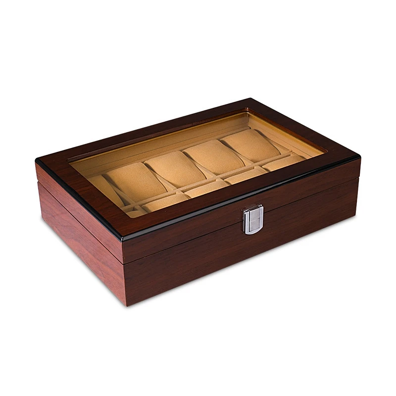 

Grids Retro Wooden Watch Display Case Durable Packaging Holder Jewelry Collection Storage Watch Organizer Box Casket