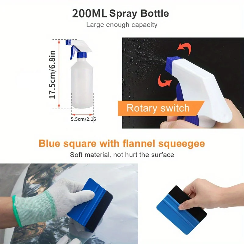 مجموعة أدوات لف السيارة من الفينيل ، ممسحة دقيقة ، أدوات تشذيب الحواف ، أدوات تلوين ، تشطيب احترافي ، 13 صى