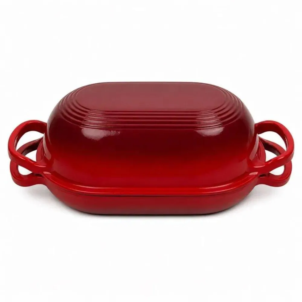 5 Quart Enameled Cast Iron Long Bread Loaf Pan Baking Pan for Home Kitchen