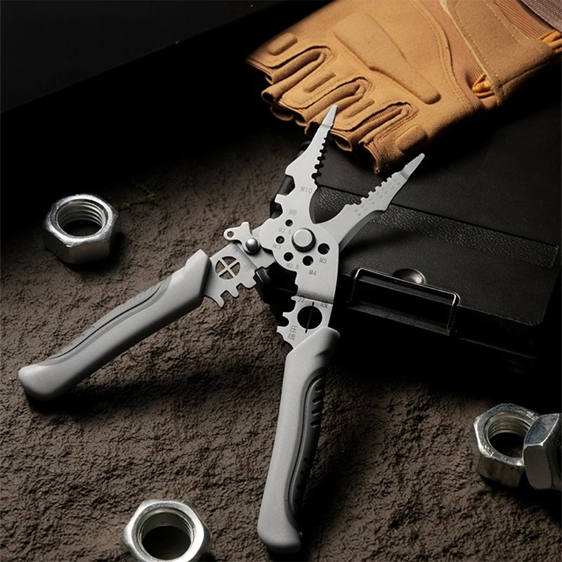 NEW Multifunctional Wire Stripper Cable Cutter Pliers Non-slip Decrustation Pliers Electrical Cable Pulling Stripping Tools