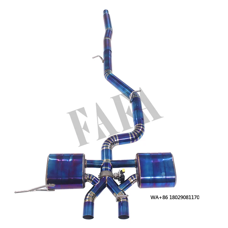 For   6 R R20 2.0T 2010 Titanium Alloy Exhaust System Middle Tail Section Electronic Valve Cat Back Exhaust Pipe Muffler