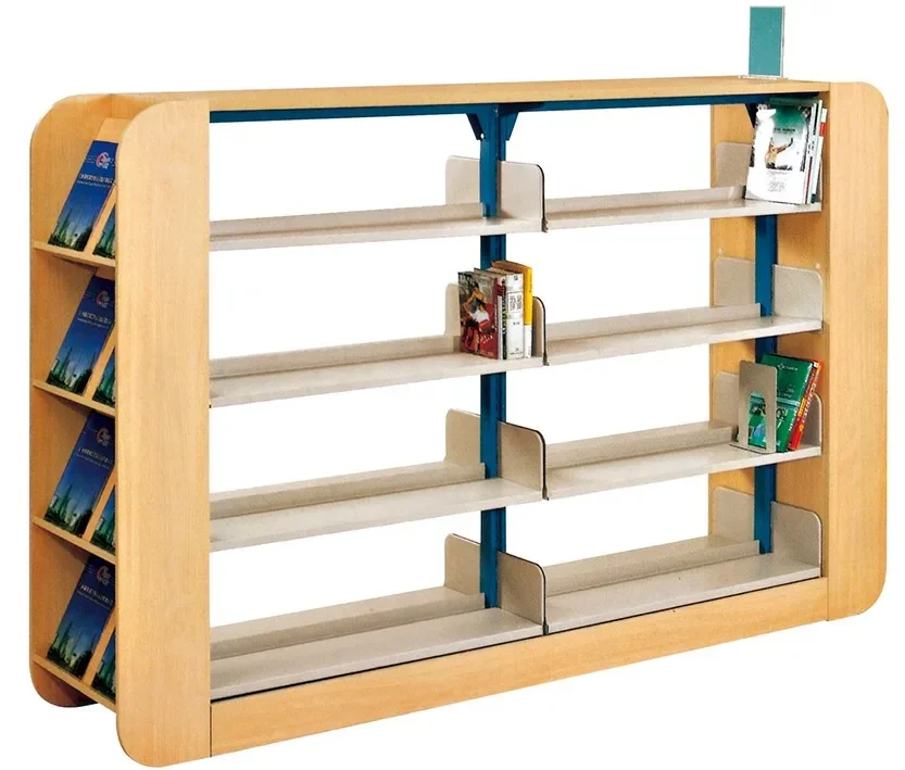 Mobile Library Furniture Wood Bookshelf School Bookcase