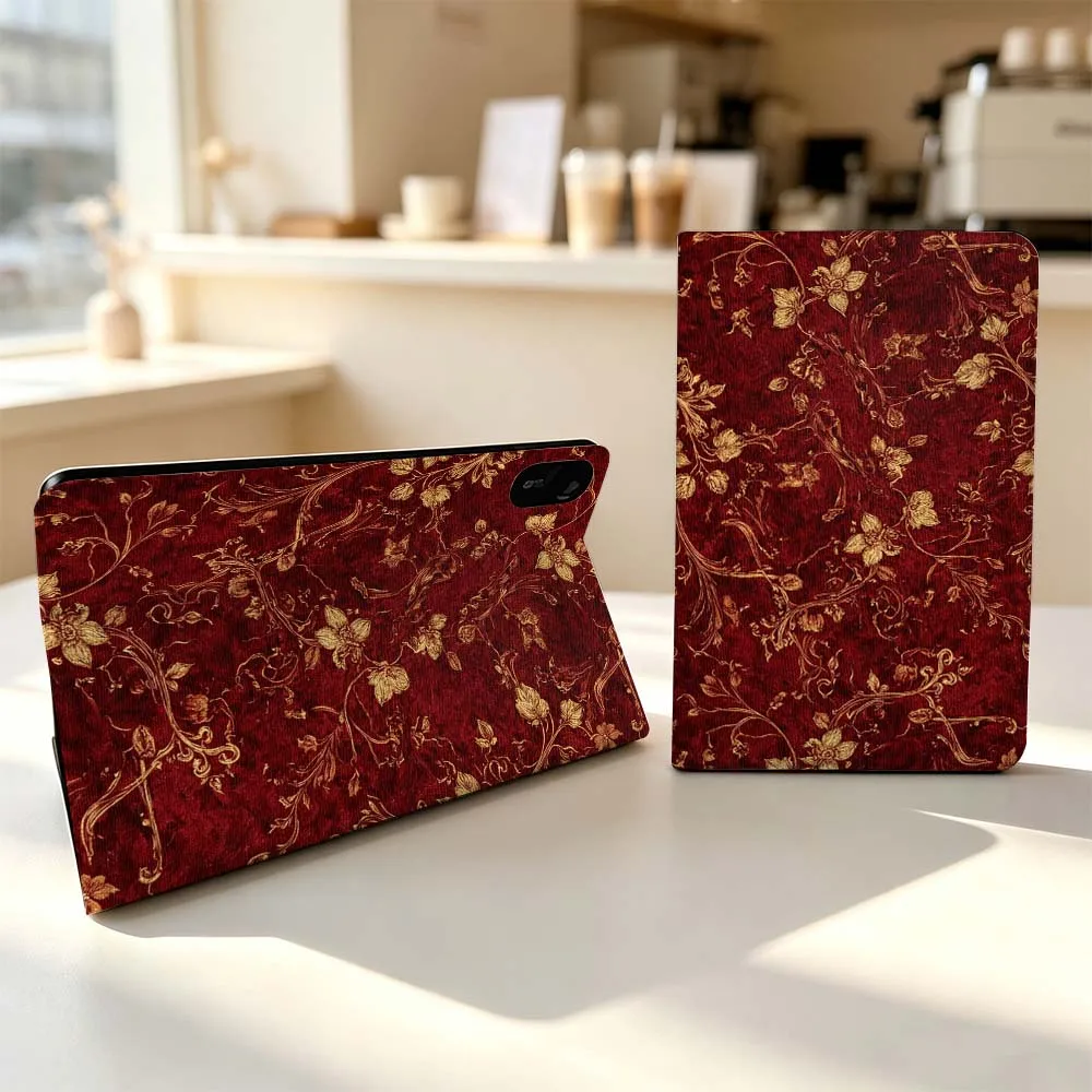 Vintage Brown Floral For Xiaomi Poco Redmi Pad 8 2 4 5 6 6S 7 7S SE Pro Max 14 11 8.7 11.2 12.5 Inch Tablet Case Fashion