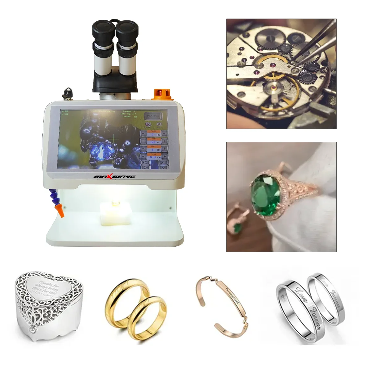 Laser Welding Machine 10-inch HD Touch Screen with CCD 60-150W Spot welding processing jewelry Welder Manufacturing