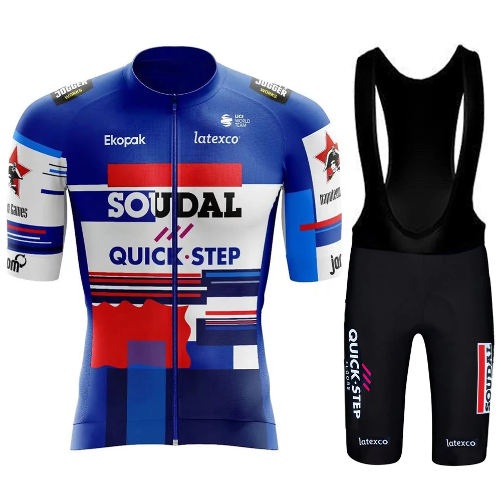 

SOUDAL QUICK STEP Triatlon Cycling 2024 Jersey Summer Clothing Mens Sets Men's Shorts Bib Costume Bike Man Bikes Uniform Clothes