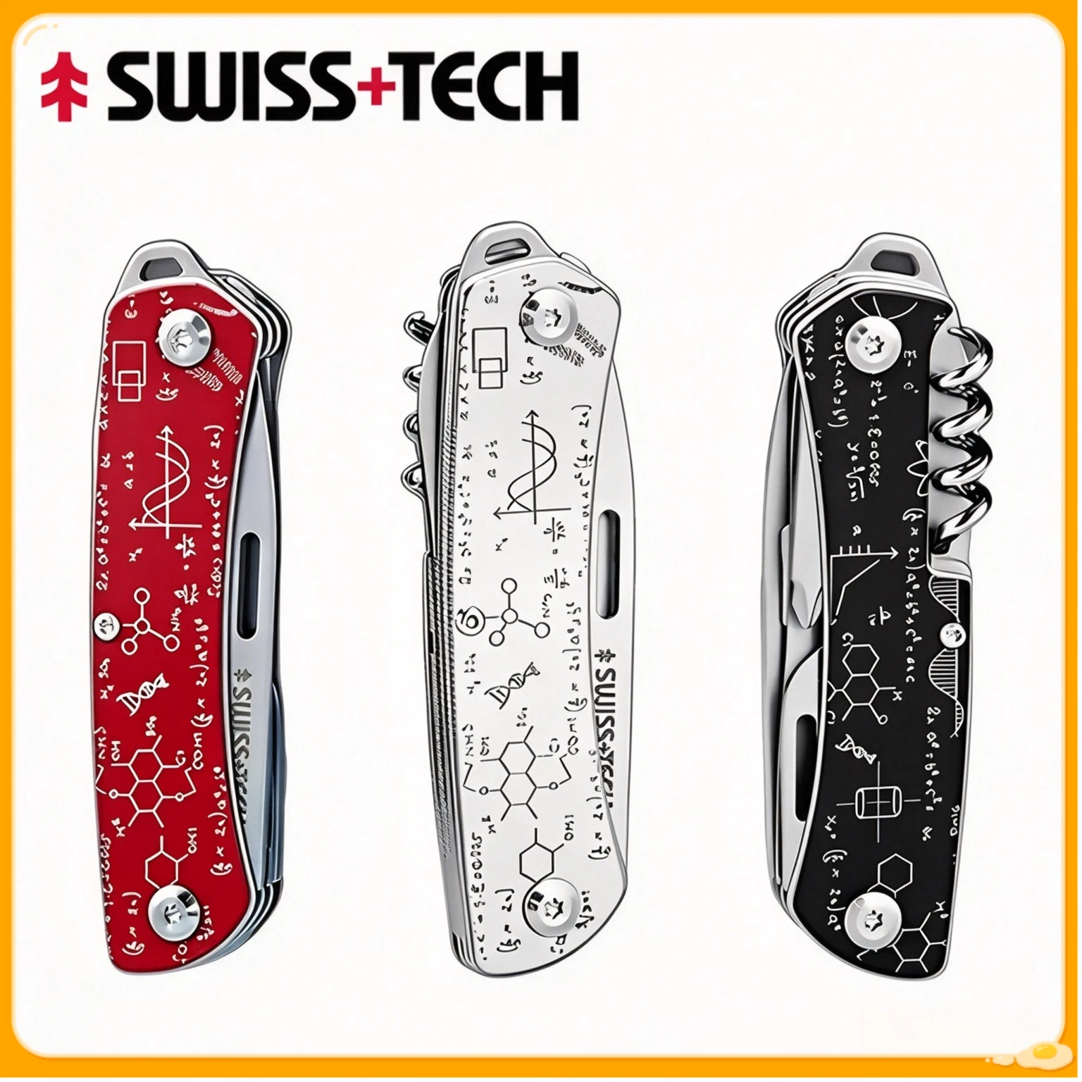 SWISS TECH Mini Folding Multi Tool Knife 9 In 1 EDC Outdoor Hand Tools Portable Pocket Knife Wood Saw Bottle Wine Opener