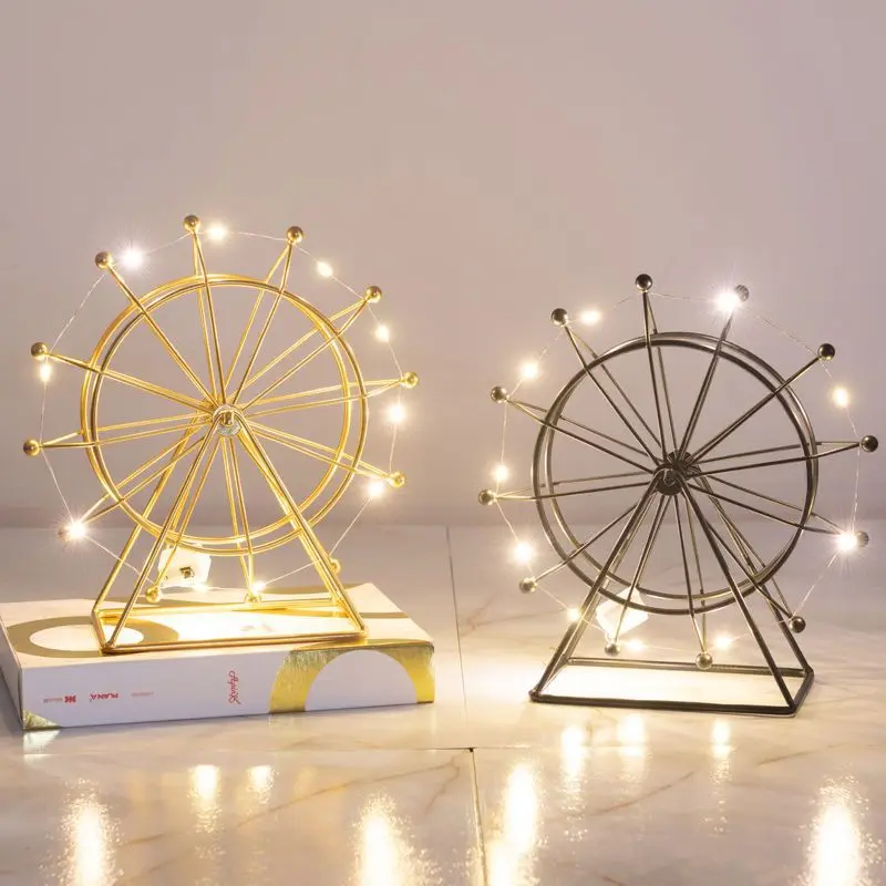 Nordic Iron Ferris Wheel Ornaments Creative Living Room Office Desktop Indoor TV Wine Cabinet Decoration Small Furnishings