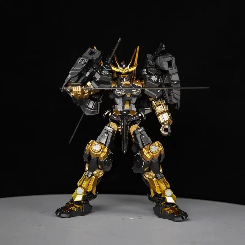 New Hg 1/144 Arrival Beautiful Model Black Gold Color Spray Painted Assembly Toy Mecha Collectible Figure With Water Sticker