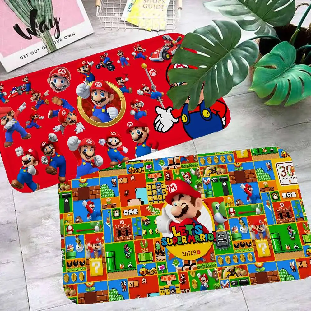 Game Super M-Marios Bathroom Mat Retro Multiple Choice Living Room Kitchen Rug Non-Slip Bedside Mats