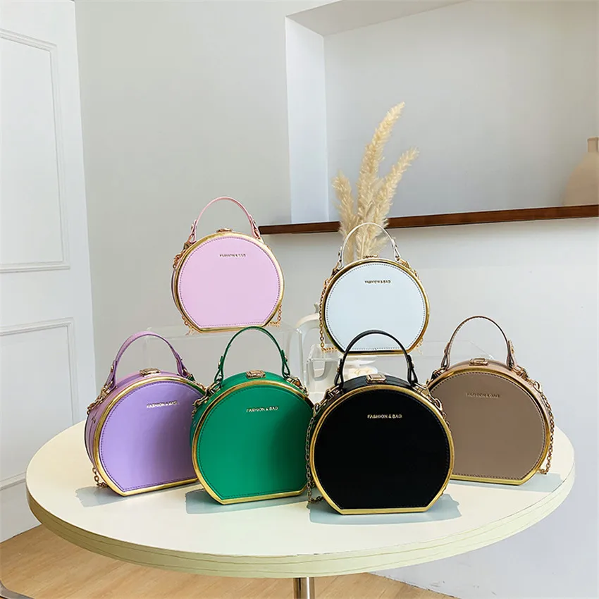 Ladies Round Bags Evening Handbag Designer Chain One Shoulder Crossbody Purse Luxury Colorful Phone Pocket Bolso Fiesta Mujer