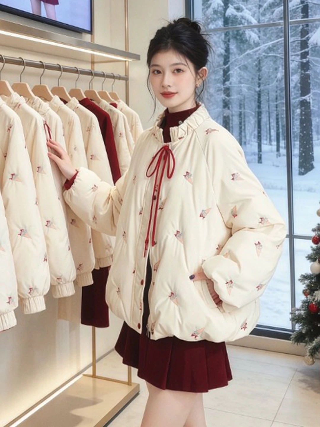 

Sli ort Loose Women's Cotton Jaet Korean Version Faionable Spring Outerwear Comfortable Cotton Coat for Small Figures