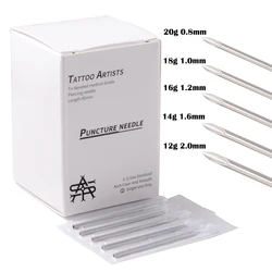 1-100PCS Surgical Steel Body Piercing Needle Tool PVC Bubble Pack Lip Belly Nose Tongue Tattoo Needle