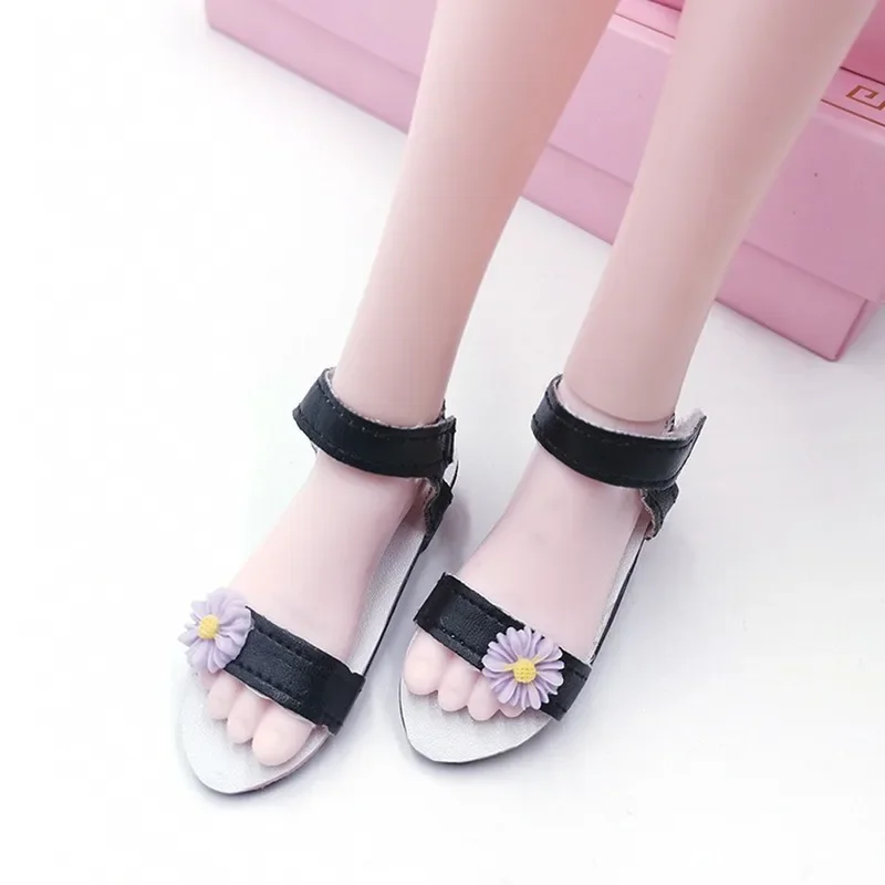 

7.8x2.2cm 60Cm Doll Shoes White/ Black Casual Style Low-heel Sandals 1/3 BJD Doll's Accessories Diy Toys New