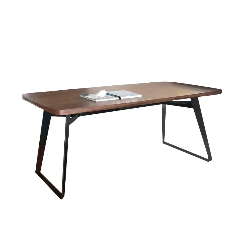 

Nordic solid wood dining table household medieval small apartment minimalist log dining table rectangular simple restaurant dini