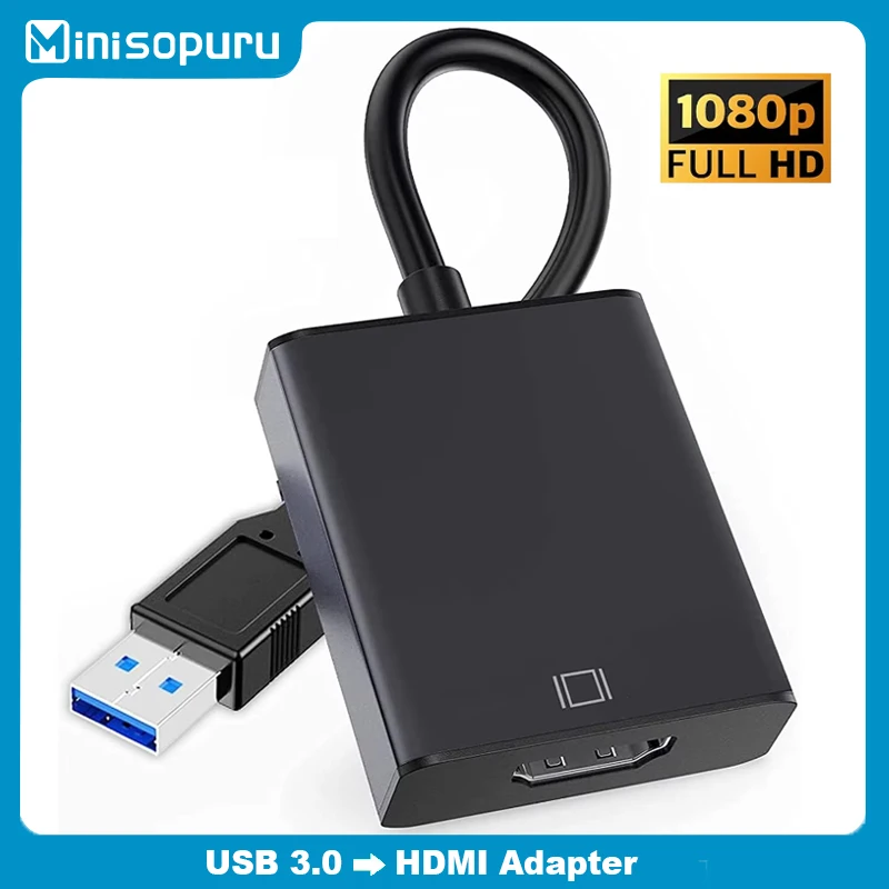 Adaptor USB ke HDMI, konverter HDMI untuk Monitor beberapa, adaptor HDMI ke USB 3.0 1920*1080 untuk Windows 7/8/9/10/MAC OS