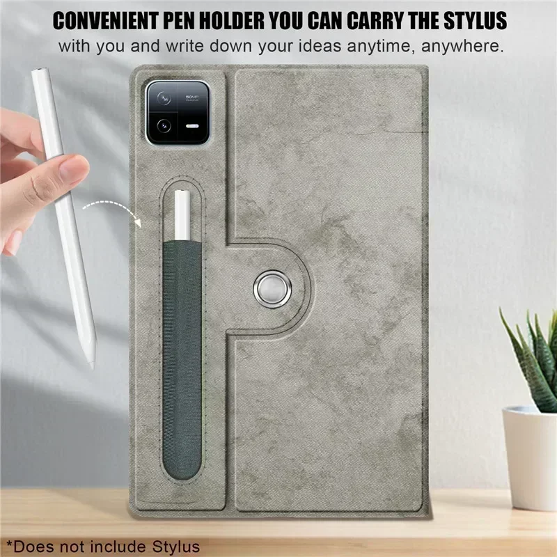 For Xiaomi Pad 6 Case Soft Fabric 360 Degree Rotating Stand Smart Cover for Funda Xiaomi Pad 6 Pro Mi Pad 6 2023 Case 11 inch