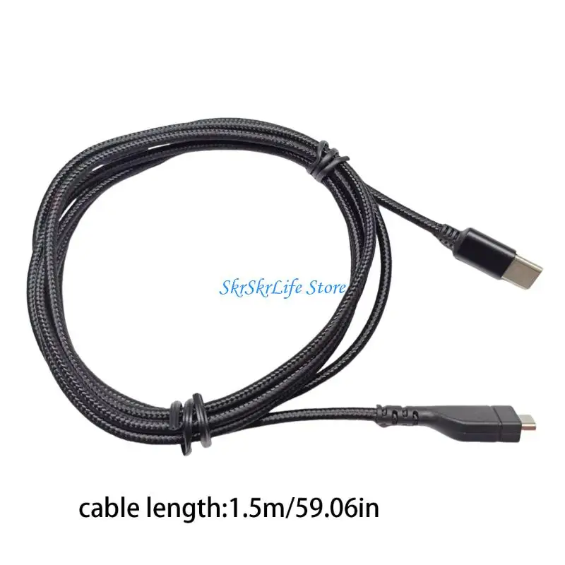 E65E Universal Type C Sound Wire 1.5m Nylons trenzado para auriculares ARCTIS3/5/7 Gaming