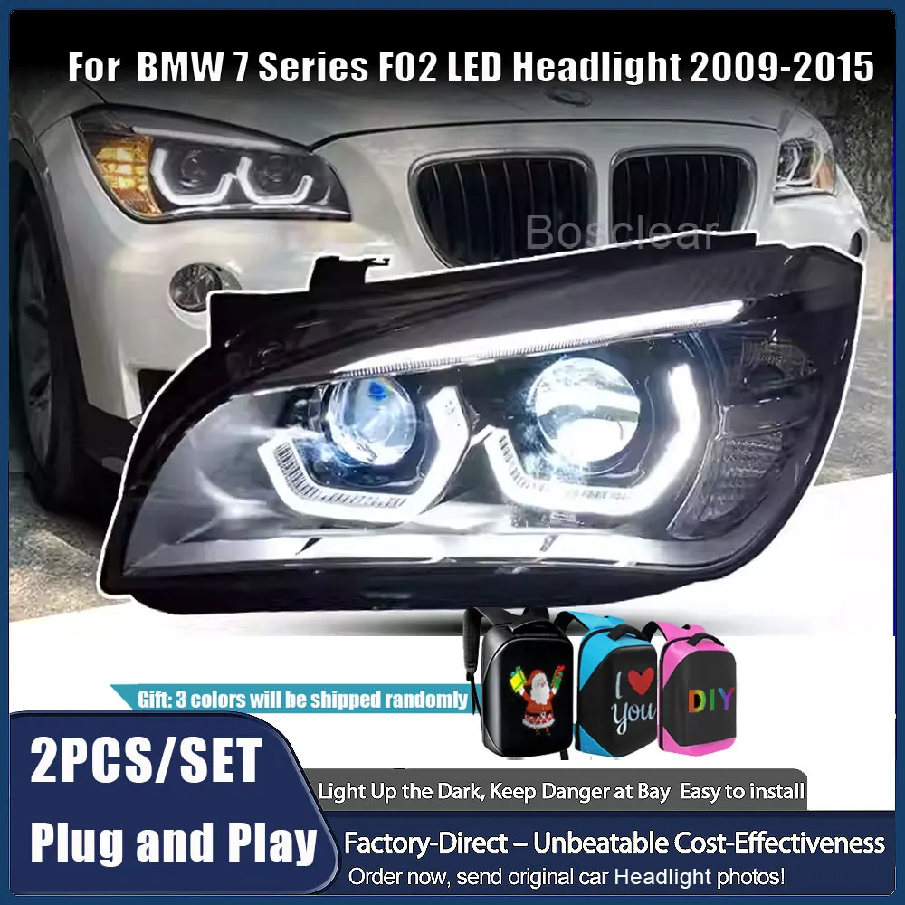 Car lights For BMW 7 Series F01 Headlights F02 F03 F04 2009-2015 LED Lamps Daytime Running Lights Turn Signals Car Accessories