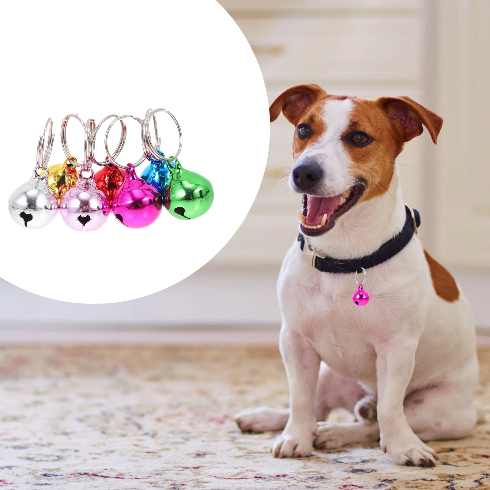 

24 Pcs Pet Bell Accessories Hanging Ring Bells Pets Round Dog Training Collar Charm Decorative Puppy