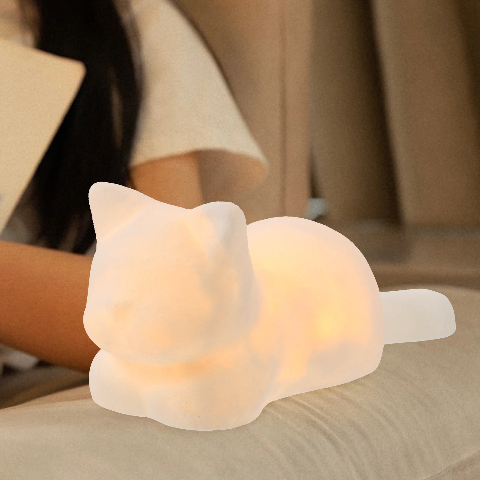 

Cat Night Light Small Bed Warm White Kids Bedroom Home Decoration Soft Light Transmission Lamp Desk Lamp