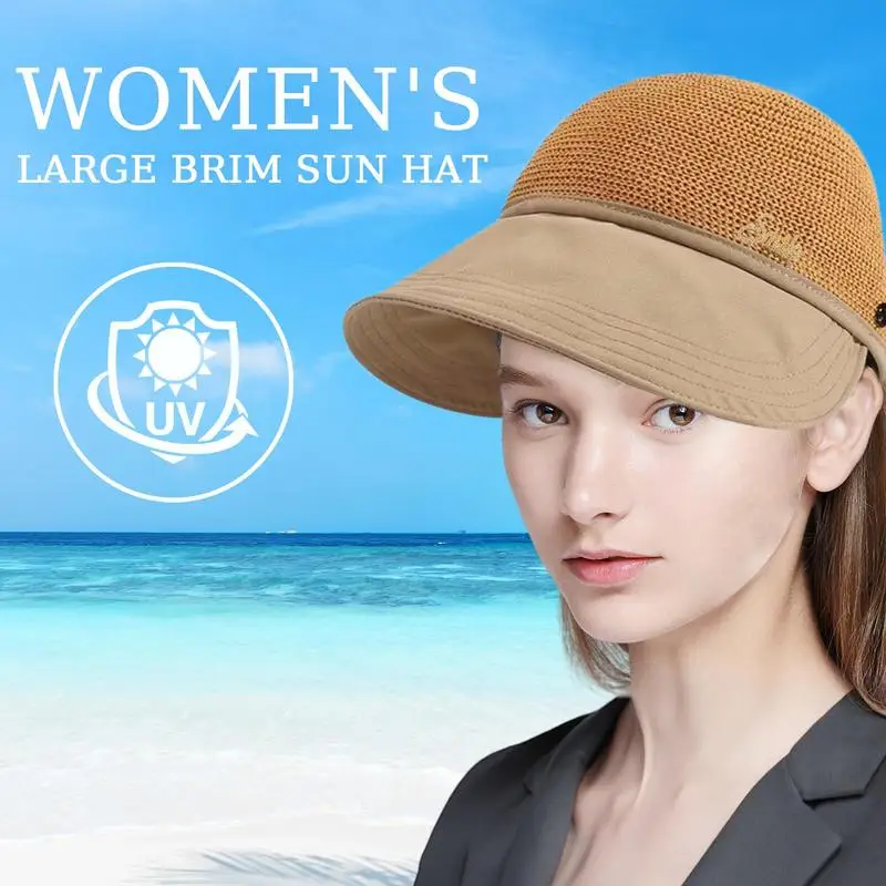 Sun Hats For Women UV Protection Handmade Sun Hat UV Protection Wide Brim Enlarged Rounded Edge For Women Girlfriend