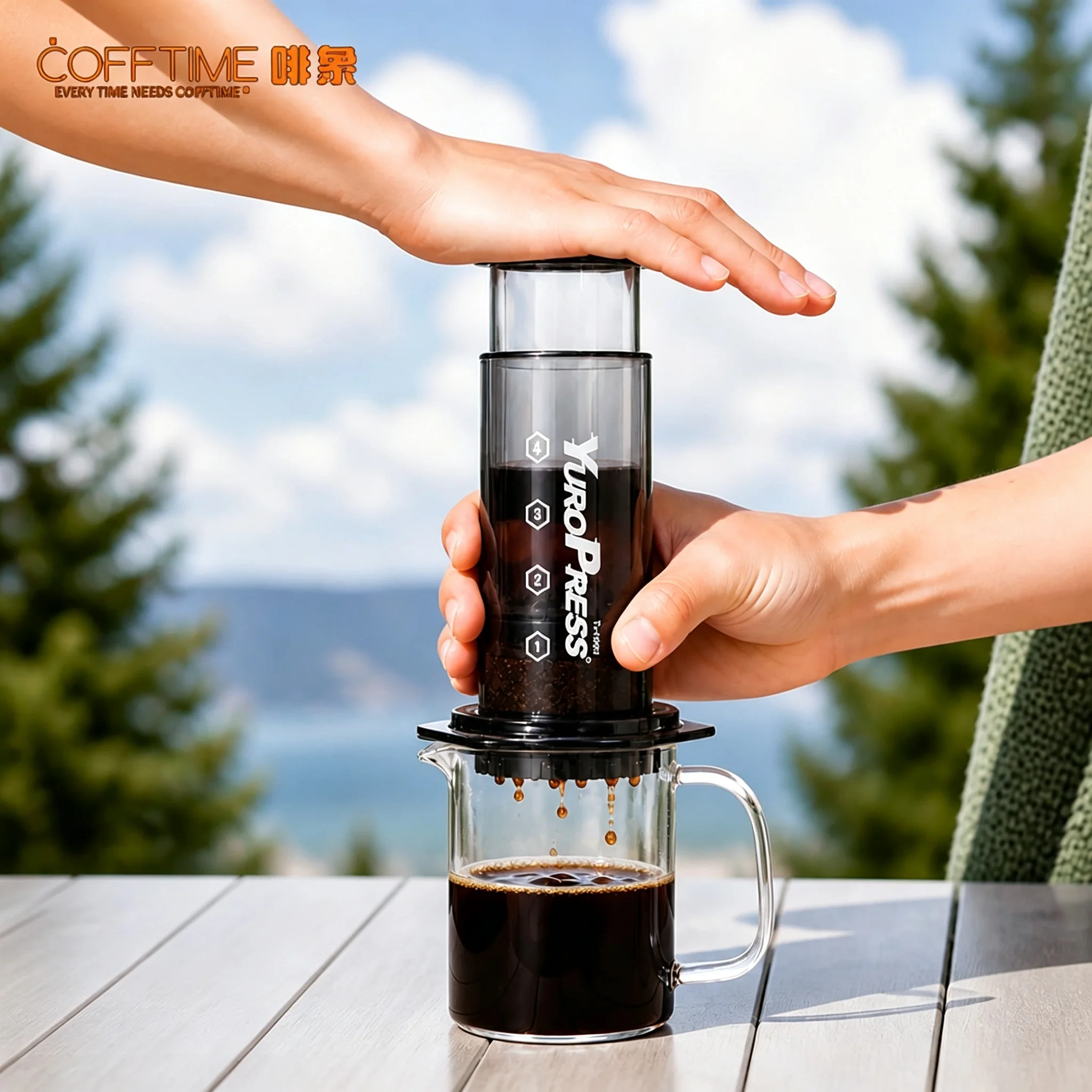 Espresso Coffee Maker Portable French Press Barista Tool Coffee Pot Air Press Drip Coffee Machine for Camping Travel Home Office