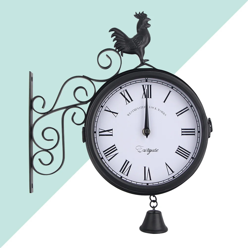

Black Retro Metal Roman Numeral Silent Quartz Operated Decorative Wall Hanging Clock For Home Living Room Bedroom