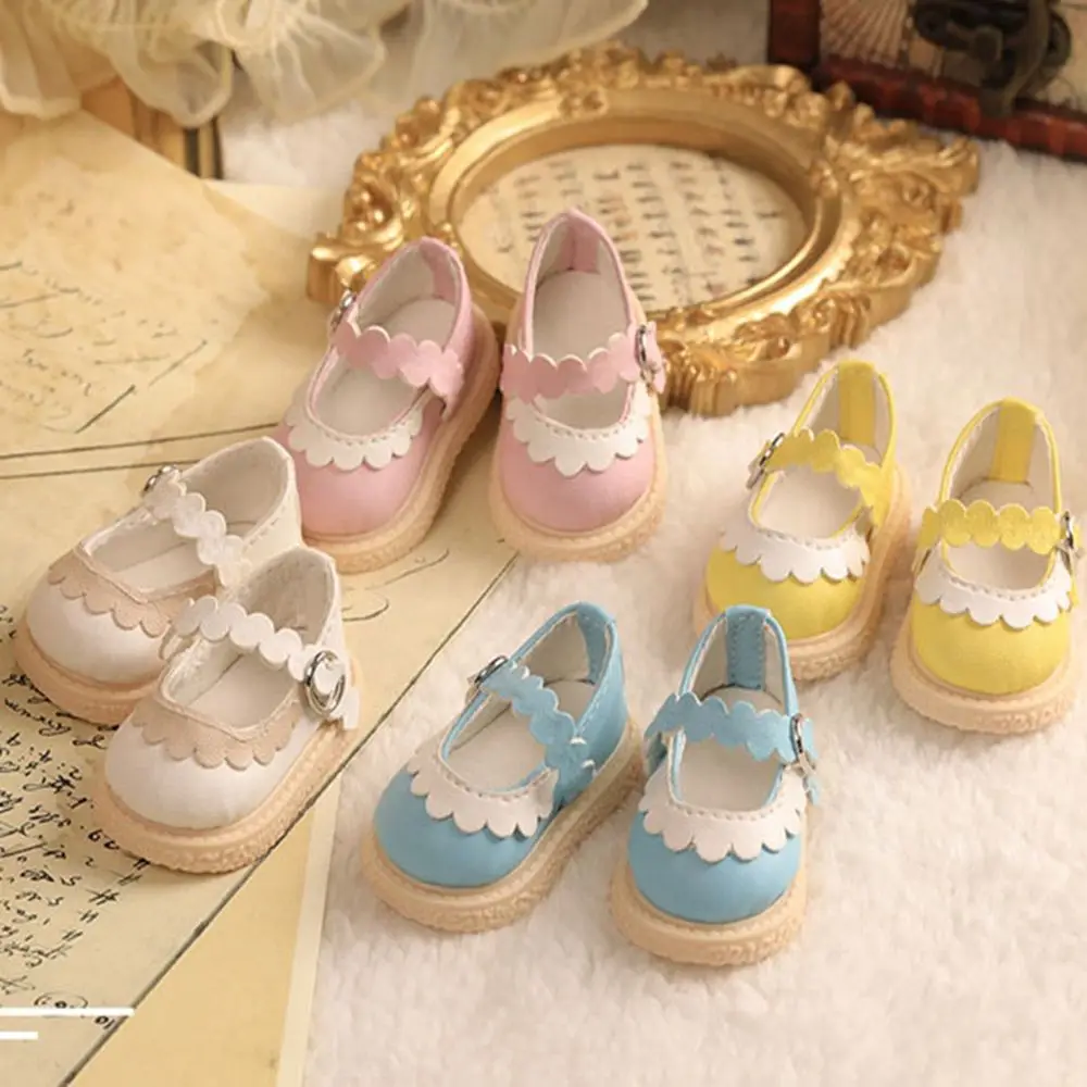 5.1*2.9CM Princess Doll Shoes PU Leather Shoes Suitable for 1/6 BJD Doll Wearing Boots Shoes DIY Handmade Doll Accessories