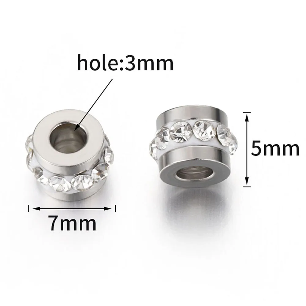 10-20pcs Gold Color Rhinestone Beads Stainless Steel Beads No Fade Spacer Loose Beads Charms for Jewelry Making DIY Wholesale
