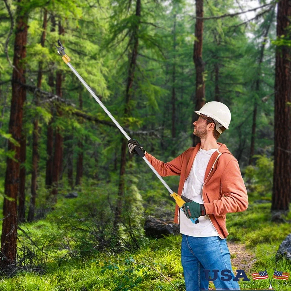 

Cordless Electric Pruning Shear with Extension Pole Lithium Battery Ergonomic Handle Intelligent Safety Switch Efficient Branch