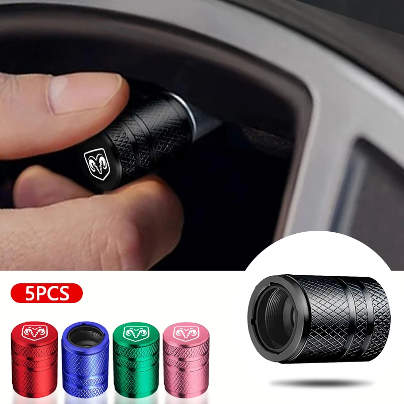 5Pc Car Logo Wheel Tire Styling Tire Valve Air Nut Cover For Dodge Journey Charger Challenger Caliber Nitro Durango Avenger Dart view 4
