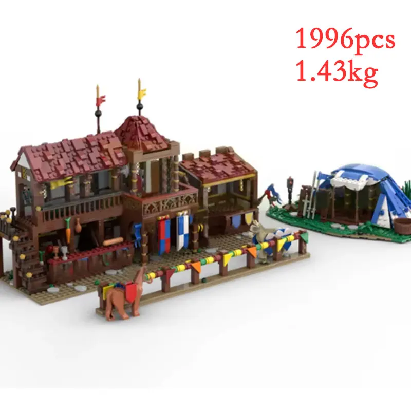 Spot MOC- 191180   Mittelalterliche Architektur Kleine Partikel Montage Bausteine Puzzle Spielzeug Modell Geschenkset Ornament