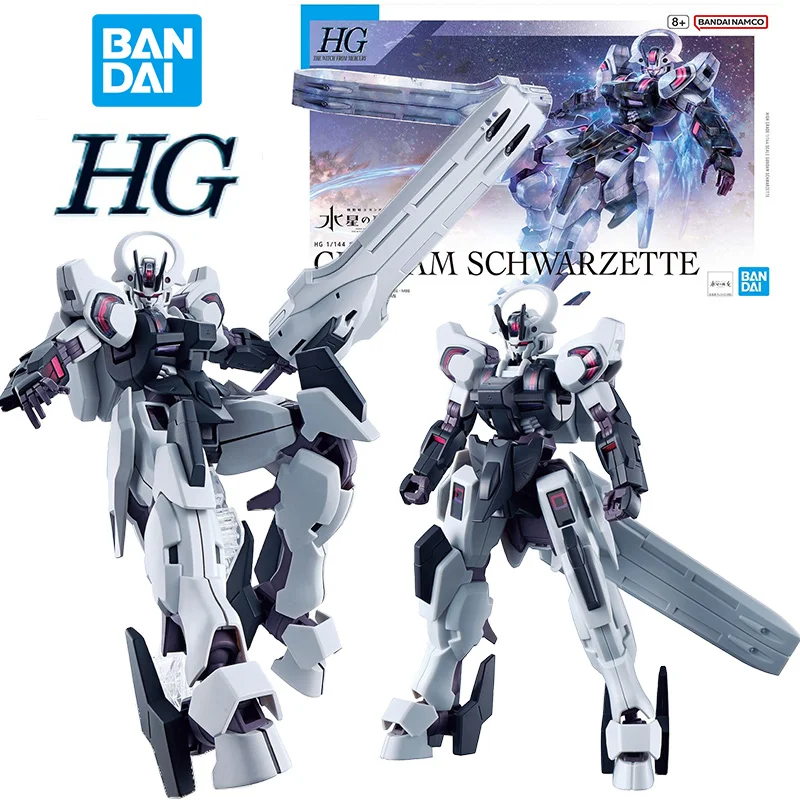 

Фигурка героя аниме Bandai HG Gundam Schwarzette The Witch From Mercury 1/144, 14 см, оригинальная модель, сборная игрушка, Подарочная коллекция